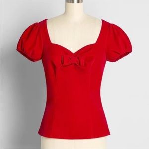 Collectif red velvet top new with tags xl